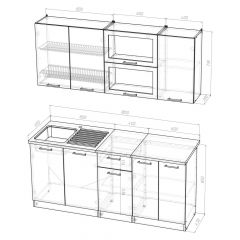 Кухонный гарнитур Ольга макси 3 1800 мм в Стрежевом - strezevoi.mebel24.online | фото 2