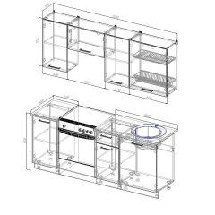 Кухонный гарнитур Вегас 2000 (Стол. 26мм) в Стрежевом - strezevoi.mebel24.online | фото 3