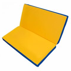 Мат гимнастический 1х1х0,1м складной цв. синий-желтый в Стрежевом - strezevoi.mebel24.online | фото