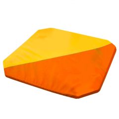 Мат гимнастический 1,3x1,3x0,05м складной скошенные углы цв.оранжевый-желтый в Стрежевом - strezevoi.mebel24.online | фото