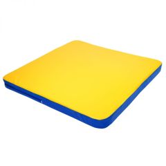 Мат гимнастический 1,36х1,36х0,08м складной закругленные углы цв. синий-желтый (для ДСК Игрунок) в Стрежевом - strezevoi.mebel24.online | фото 1