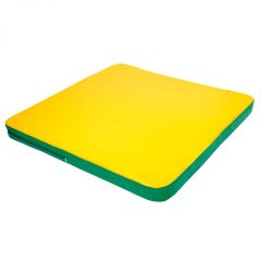 Мат гимнастический 1,36х1,36х0,08м складной закругленные углы цв. зеленый-желтый (для ДСК Игрунок) в Стрежевом - strezevoi.mebel24.online | фото