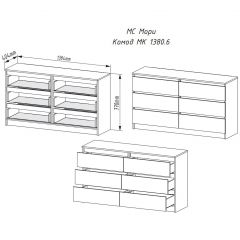 МОРИ МК 1380.6 Комод (графит) в Стрежевом - strezevoi.mebel24.online | фото 3