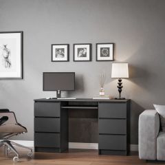 МОРИ МС-2 Стол 6 ящиков (графит) в Стрежевом - strezevoi.mebel24.online | фото