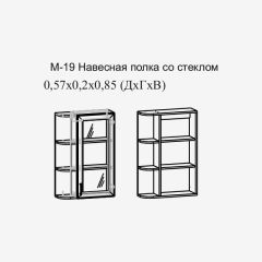 Париж №19 Навесная полка с зеркалом (ясень шимо свет/серый софт премиум) в Стрежевом - strezevoi.mebel24.online | фото 2