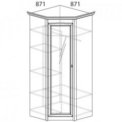 Шкаф угловой №641 "Флоренция" Фасад глухой (угол 871*871) Дуб оксфорд в Стрежевом - strezevoi.mebel24.online | фото 2