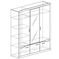 Шкаф для платья и белья 3-дверный № 310 Ронда в Стрежевом - strezevoi.mebel24.online | фото 2