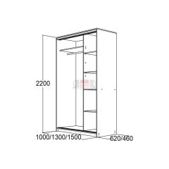 МИРАЖ 10.2 (620) Шкаф для платья и белья в Стрежевом - strezevoi.mebel24.online | фото 2