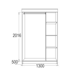 МИРАЖ 11 (1300) Шкаф для платья и белья в Стрежевом - strezevoi.mebel24.online | фото 2