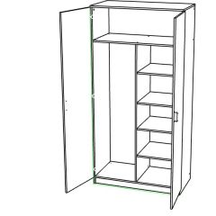 Шкаф двухдверный распашной в Стрежевом - strezevoi.mebel24.online | фото 1