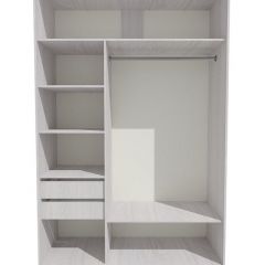 Шкаф-купе 1300 серии SILVER S1+S1+B2+PL2 (2 ящика+1 штанга+1 полка) профиль «Серебро» в Стрежевом - strezevoi.mebel24.online | фото 2