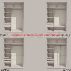 Шкаф-купе 1300 серии SILVER S1+S1+B2+PL2 (2 ящика+1 штанга+1 полка) профиль «Серебро» в Стрежевом - strezevoi.mebel24.online | фото 6