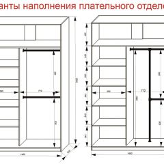 Шкаф-купе 1400 серии SOFT D8+D2+B2+PL4 (2 ящика+F обр.штанга) профиль «Графит» в Стрежевом - strezevoi.mebel24.online | фото 7