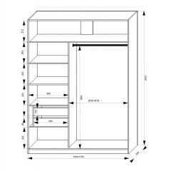 Шкаф-купе 1500 серии NEW CLASSIC K3+K3+B2+PL1 (2 ящика+1 штанга) профиль «Капучино» в Стрежевом - strezevoi.mebel24.online | фото 3