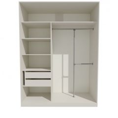 Шкаф-купе 1500 серии NEW CLASSIC K4+K4+B2+PL4 (2 ящика+F обр. штанга) профиль «Капучино» в Стрежевом - strezevoi.mebel24.online | фото 2