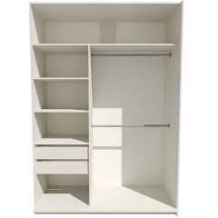 Шкаф-купе 1600 серии SOFT D6+D6+B2+PL3 (2 ящика+2штанги) профиль «Капучино» в Стрежевом - strezevoi.mebel24.online | фото 2