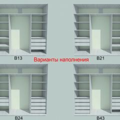 Шкаф-купе 1950 серии SILVER S3+S1+S3Z B22+PL2 (по 2 ящика лев/прав+1штанга+1 полка) профиль «Серебро» в Стрежевом - strezevoi.mebel24.online | фото 5