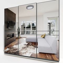 Шкаф-купе 2400 серии SOFT D4+D4+D4+B22+PL1 (по 2 ящика лев/прав+1штанга) профиль «Графит» в Стрежевом - strezevoi.mebel24.online | фото 4