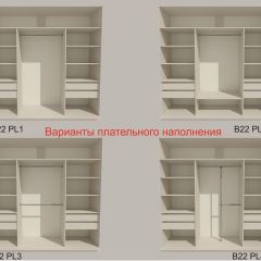 Шкаф-купе 2400 серии SOFT D5+D5+D5+B22+PL4 (по 2 ящика лев/прав+2штанги) профиль «Графит» в Стрежевом - strezevoi.mebel24.online | фото 4
