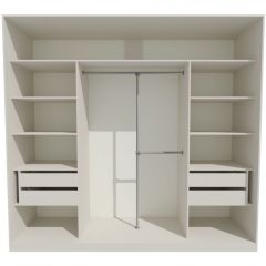 Шкаф-купе 2450 серии NEW CLASSIC K1+K1+K1+B22+PL4 (по 2 ящика лев/прав+F обр.штанга) профиль «Капучино» в Стрежевом - strezevoi.mebel24.online | фото 2