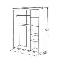 Шкаф-купе 3-х дверный Ольга-13 (1500) в Стрежевом - strezevoi.mebel24.online | фото 2