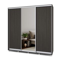 МАРТИН Шкаф-купе с зеркалом Венге (2200*450) М422 в Стрежевом - strezevoi.mebel24.online | фото