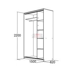 МИРАЖ 15.1 (620) Шкаф для платья и белья в Стрежевом - strezevoi.mebel24.online | фото 2