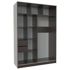 Шкаф-купе ПШ-2.9 1500 Фасад СТРЕЛКА (Венге/ДУБ МОЛОЧНЫЙ стрелка чер) в Стрежевом - strezevoi.mebel24.online | фото 2