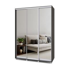 РОЛАНД Шкаф-купе с зеркалами Венге (600*1700) Р673 в Стрежевом - strezevoi.mebel24.online | фото