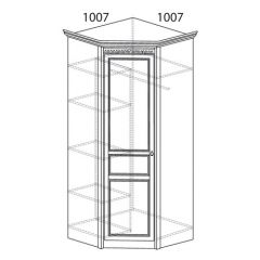 Шкаф угловой №183 "Лючия" Фасад зеркало (Угол 1007*1007) Дуб оксфорд серый в Стрежевом - strezevoi.mebel24.online | фото 2