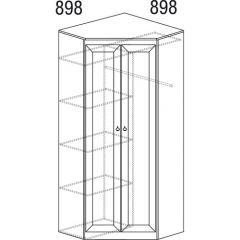 Шкаф угловой №606 Инна (угол 898*898) Денвер темный в Стрежевом - strezevoi.mebel24.online | фото 3