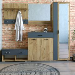 Шкаф ун-й с зеркалом НКМ Бостон Секция 5 в Стрежевом - strezevoi.mebel24.online | фото 2