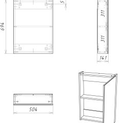 Шкаф-зеркало Мечта 50 Дуб сонома АЙСБЕРГ (DM2318HZ) в Стрежевом - strezevoi.mebel24.online | фото 7