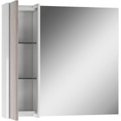Шкаф-зеркало Uno 80 Дуб серый левый/правый Домино (DU1504HZ) в Стрежевом - strezevoi.mebel24.online | фото 4