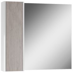 Шкаф-зеркало Uno 80 Дуб серый левый/правый Домино (DU1504HZ) в Стрежевом - strezevoi.mebel24.online | фото 6