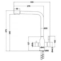 Смеситель д/кухни MELANA-F610304 Stello нерж.сталь, с переключателем на фильтр, однорычажный, сатин в Стрежевом - strezevoi.mebel24.online | фото 4