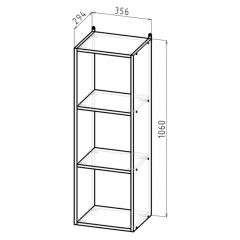 Стеллаж 3 секции (белый) в Стрежевом - strezevoi.mebel24.online | фото 2