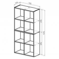 Стеллаж 8 секций (белый) в Стрежевом - strezevoi.mebel24.online | фото 2