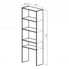 Стеллаж Элемент-1 (белый) в Стрежевом - strezevoi.mebel24.online | фото 2