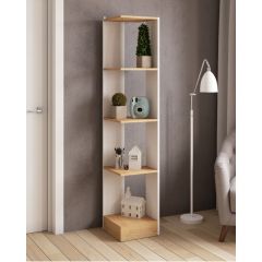 Стеллаж СТМ-1 ЛДСП Белый/ЛДСП Дуб крафт золотой в Стрежевом - strezevoi.mebel24.online | фото