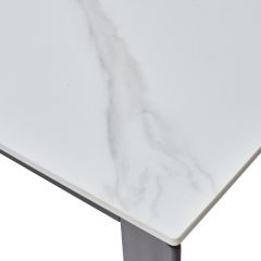 Стол CORNER 120 MATT WHITE MARBLE SOLID CERAMIC / BLACK, ®DISAUR в Стрежевом - strezevoi.mebel24.online | фото 8
