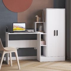 Стол компьютерный СКМ-1 ЛДСП Белый в Стрежевом - strezevoi.mebel24.online | фото