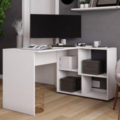 Стол компьютерный угловой СКМУ-4 Белый в Стрежевом - strezevoi.mebel24.online | фото