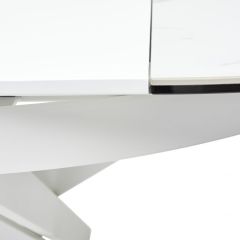 Стол TRENTO 120 HIGH GLOSS STATUARIO Белый мрамор глянцевый, керамика/ белый каркас, ®DISAUR в Стрежевом - strezevoi.mebel24.online | фото 9
