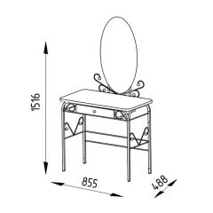 Столик дамский с ящиком ЛДСП белый/белый в Стрежевом - strezevoi.mebel24.online | фото 2