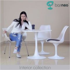 Стул Barneo N-8 Tulip style белый с белой подушкой в Стрежевом - strezevoi.mebel24.online | фото 2