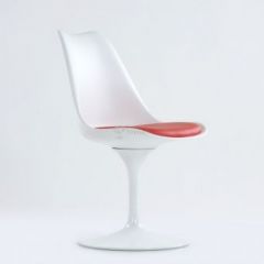 Стул Barneo N-8 Tulip style белый с красной подушкой в Стрежевом - strezevoi.mebel24.online | фото 3