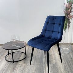 Стул CHIC BLUVEL-86 NAVY BLUE / черный каркас М-City в Стрежевом - strezevoi.mebel24.online | фото 5