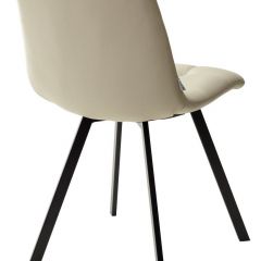 Стул CHILLI SQUARE HK017-02 серо-бежевый, PU/ черный каркас М-City в Стрежевом - strezevoi.mebel24.online | фото 4
