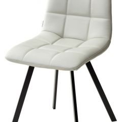 Стул CHILLI SQUARE HK017-03 светло-серый, PU/ черный каркас М-City в Стрежевом - strezevoi.mebel24.online | фото